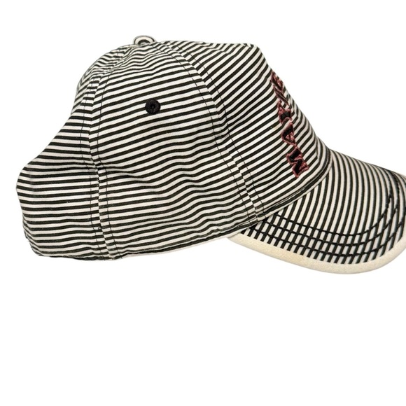 Roxy Striped Maybe Today Embroidered Black and White Snap Back Ball Cap - Picture 7 of 8